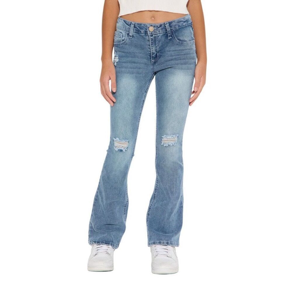 Seven7 Mini Gabby Distressed Flare Jeans
